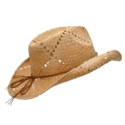 Panama Jack Women's Sun Hats - Paper Braid Straw, Assorted Styles - color: Brown Drifter Cowboy Hat