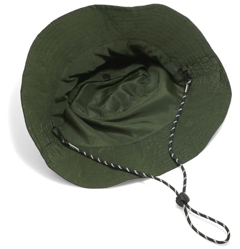 Unisex Waterproof Foldable Bucket Hat Packable Sun Cap for Hiking - color: Army Green