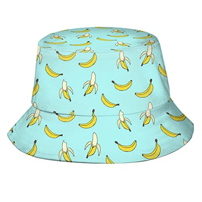 Bucket Hat Sun Beach Packable Fisherman Cap for Women Men Summer Outdoor Hiking - color: Cute Banana