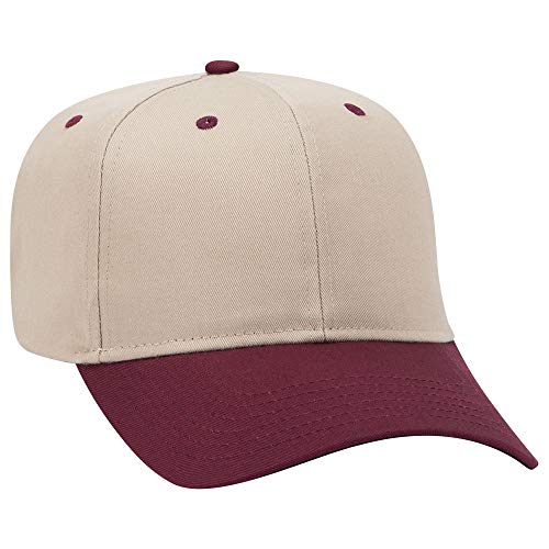 OTTO 6 Panel Pro Style Cotton Blend Twill Cap - color: Marn/Kha