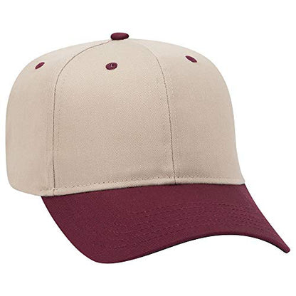 OTTO 6 Panel Pro Style Cotton Blend Twill Cap - color: Marn/Kha