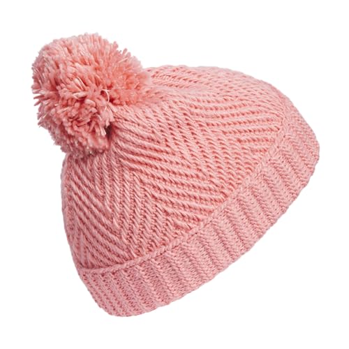 adidas Kids Twilight Ballie Pom Beanie - color: Semi Pink Spark/Sandy Pink/Twilight