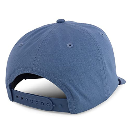 Trendy Apparel Shop 5 Panel Ripstop Cotton Snapback Cap - color: Slate Blue