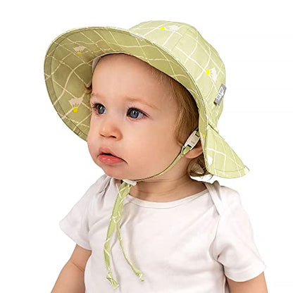 JAN & JUL 50+ UPF Cotton Sun Hat with Wide Brim for Toddler Girls - color: Birdie, size: 5-12 Years