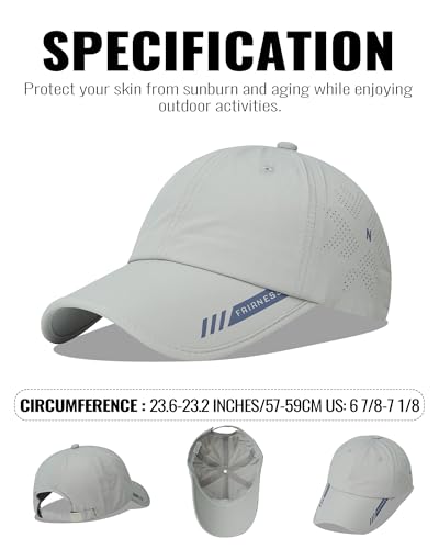 Croogo Quick Dry Running Hat Sun UPF 50+ Lightweight Baseball Cap for Men - color: Lightgray