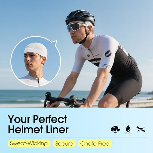 LONGLONG 2-Pack Breathable Skull Caps Helmet Liner for Motorcycle Hard Hat - color: Black+white