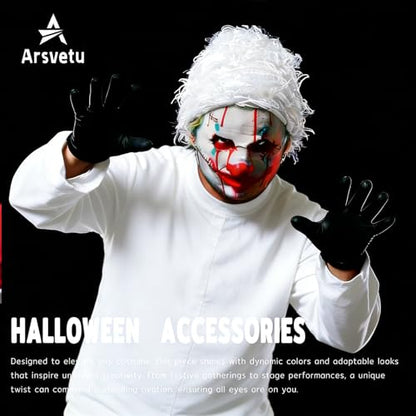 Distressed Ski Mask Balaclava, Yeat Shiesty Knitted Full-Face Mask - color: White