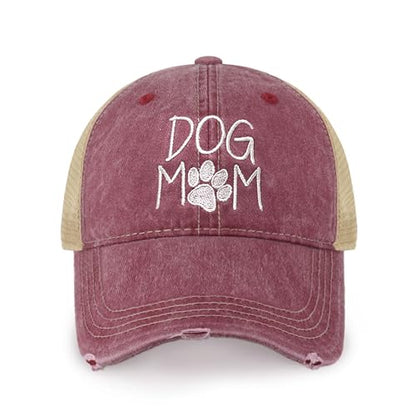 CHOK.LIDS Washed Trucker Hat Unstructured Distressed Pigment Dyed Cap - color: Tc102 Burgundy