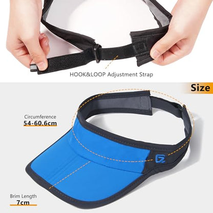 GADIEMKENSD Foldable Sun Visor Hat UPF 50+ Lightweight Adjustable - color: Blue Dark Gray