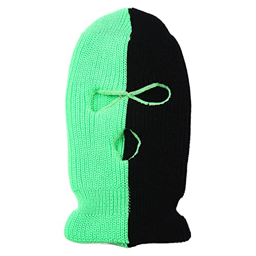 3 Hole Ski Mask Full Face Cover Balaclava Winter Windproof Cycling Accessories for Men Women - color: Green-black