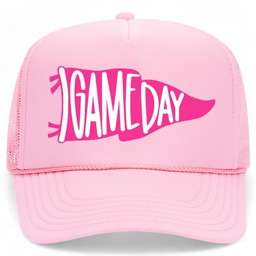 Game Day Flag Hat - color: Pink Foam Mesh Back