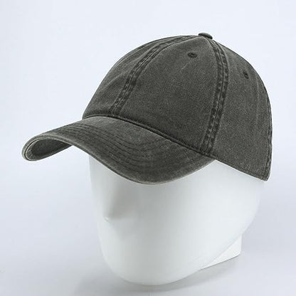 Plain Washed Cotton Adjustable 6 Panel Dad Hat Baseball Cap - color: Dark Olive Green