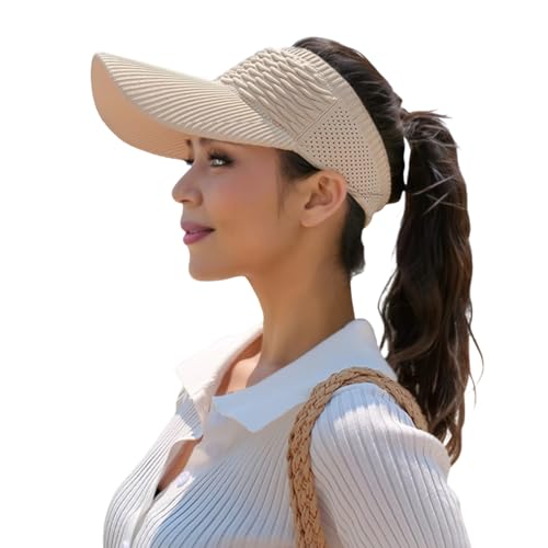 Knitted Sun Visor Hat Outdoor Sports Running Summer Elastic Cap for Women Men Adults