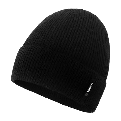 DOCILA Knit Cuffed Beanie for Men Women Warm Winter Knitted Skull Cap Unisex Daily Fall Spring Outdoor Ski Snow Stocking Hat