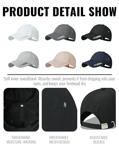 Croogo Quick Dry Running Hat Sun UPF 50+ Lightweight Baseball Cap for Men - color: Pink