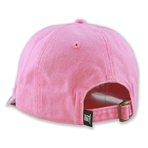 The Hat Depot 100% Cotton Pigment Dyed Low Profile Dad Hat Six Panel Cap - color: 1. Pink