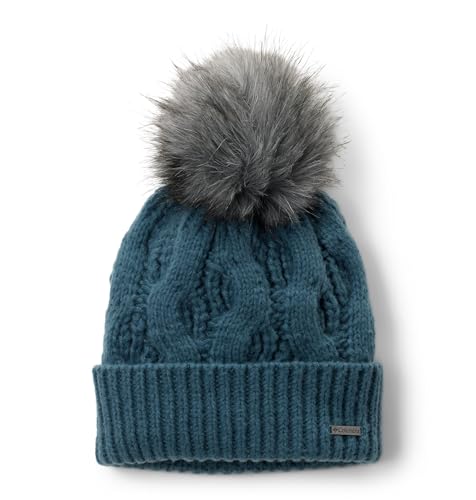 Columbia Women's Boundless Days Cable Knit Pom Beanie - color: Everblue