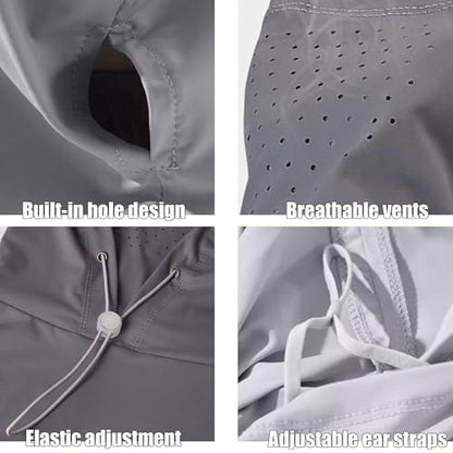 2 Pcs Cooling Breathable Balaclava Full Face Mask - color: Black+gray