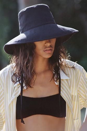 Lack of Color Holiday Bucket – Wide Brim Cotton Canvas Bucket Hat for Women, Hand-Finished with Secure Neck Tie, UPF 50+ - size: Small-Medium