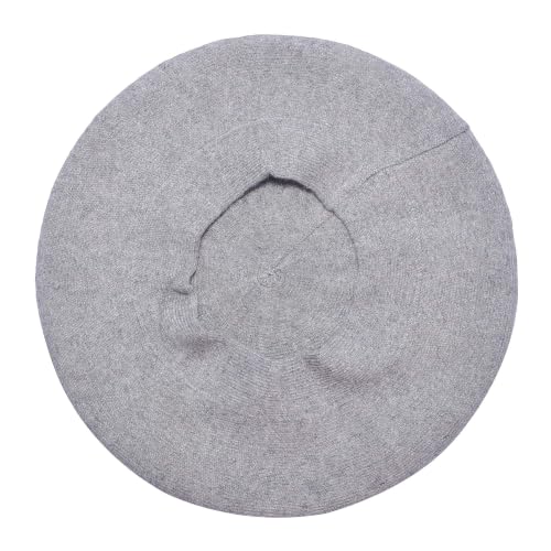 ZLYC Women French Beret Hat Reversible Solid Color Knit Warm Artist Cap - color: Grey