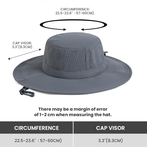 Men Breathable Adjustable Safari Boonie Hat - color: Dark Gray