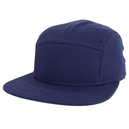 Armycrew 5 Panel Structured Firm Front Camper Snapback Cap - color: Navy