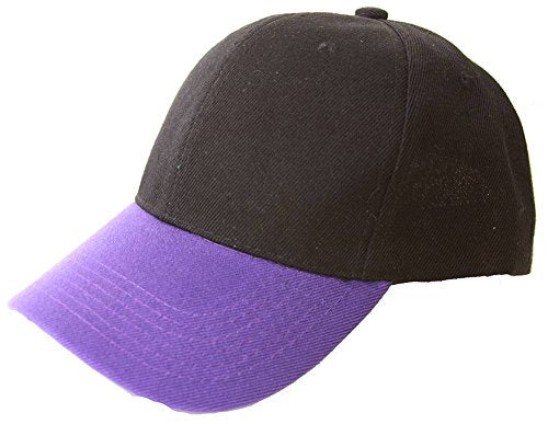 TOP HEADWEAR Adjustable Baseball Structured Cap Hat - color: Black/Purple