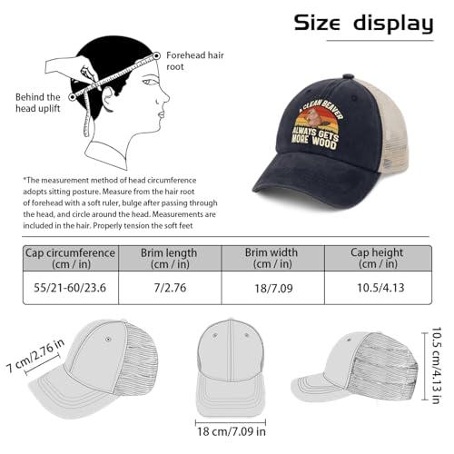 A Clean Beaver Always Gets More Wood Trucker Hats - Women's & Men's Funny Dad Hats - Perfect Birthday Gifts - color: Purplish Blue04