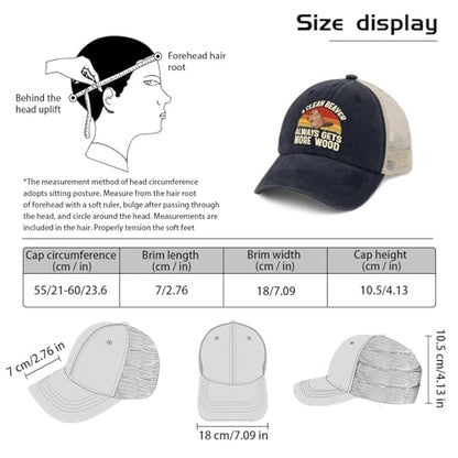 A Clean Beaver Always Gets More Wood Trucker Hats - Women's & Men's Funny Dad Hats - Perfect Birthday Gifts - color: Purplish Blue04