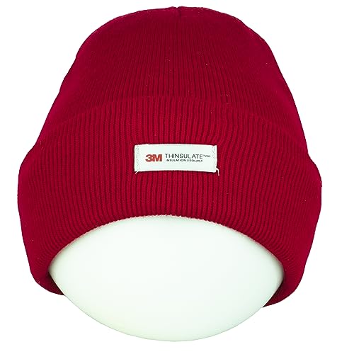 3M Thinsulate Women Men Unisex Knitted Thermal Winter Cap Casual Beanies - color: Red