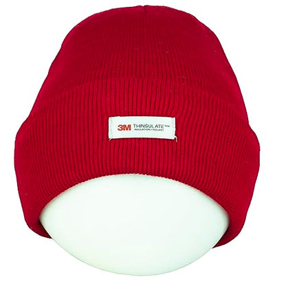 3M Thinsulate Women Men Unisex Knitted Thermal Winter Cap Casual Beanies - color: Red