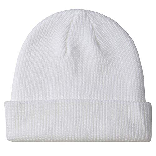 Beanie Hat Knit Ski Cap Fisherman Beanie for Men Women - color: White