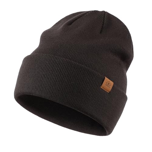 Home Prefer Mens Winter Hats Acrylic Knit Cuff Beanie Cap Warm Womens Beanie Hat - color: Carbon Grey