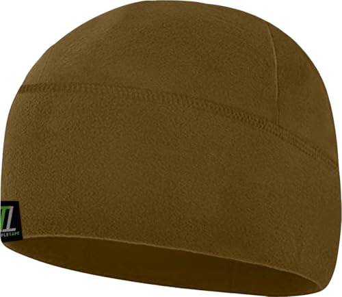 Temple Tape Tactical Fleece Watch Cap Beanie – Skull Cap Fleece Hat - Mens & Women - color: Coyote Brown, size: X-Large