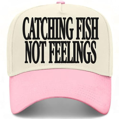 Catching Fish Not Feelings Hat - color: Pink/Natural