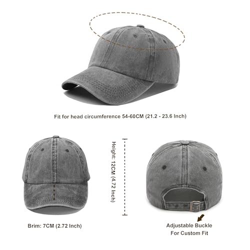 12Pieces Vintage Washed Baseball Caps for Women Men Distressed Twill Adjustable Dads Hats Unisex Style - color: Gray