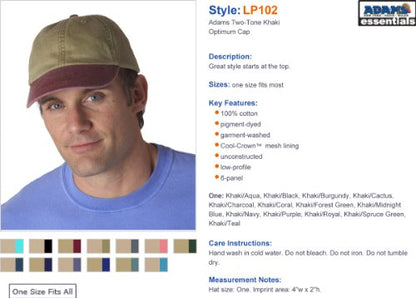 Adams Optimum Pigment Dyed-Cap OS KHK/ SPRUCE GRN