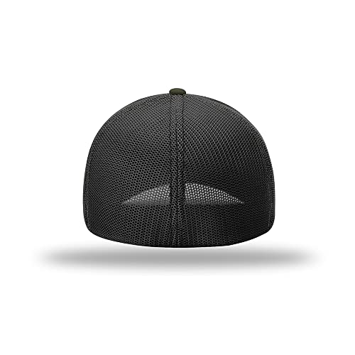 Richardson 110 Trucker R-Flex Baseball Cap| Fitted Mesh Back Hat - color: Loden/Black, size: Small-Medium