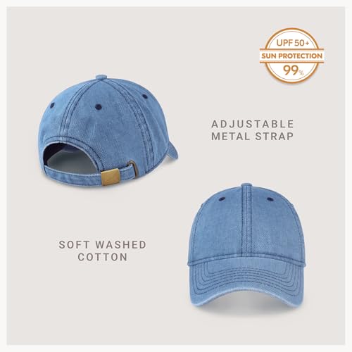 CHOK.LIDS Everyday Premium Cotton Dad Hat Adjustable Baseball Cap Unisex - color: Blue Jean