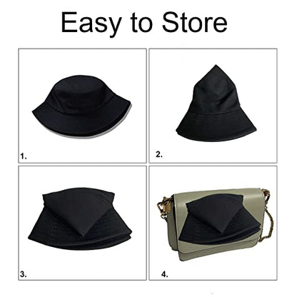 PFFY 2 Packs Bucket Hat for Women Men Cotton Hats Sun Beach Fishing Cap - color: Yellow+yellow