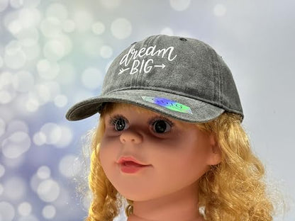 Adjustable Embroidery Animal Baseball Hat for Kid Toddler Child - color: Dream Big (Washed Black)