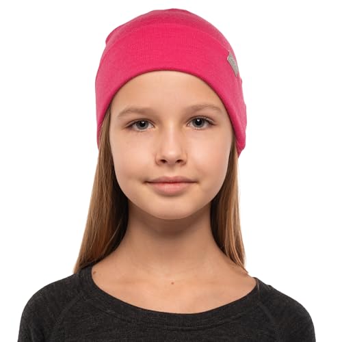 100% Merino Wool Beanie Kids - Unisex Wool Cap 17.5um for Kids -Toddler Hat - color: Pink