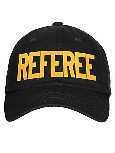 Classic Referee Hat Premium Cotton Low Profile Unstructured Adjustable Strapback - color: Black Gold