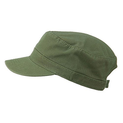 Garment Washed Adjustable Army Cap - color: Olive