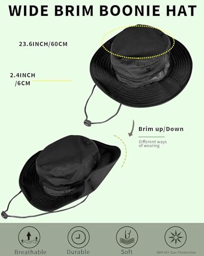 Sun Hats for Men Women Bucket Hat UPF 50+ Boonie Hat Foldable UV Protection Hiking Beach Fishing Summer Safari - color: 1pack-green Camo