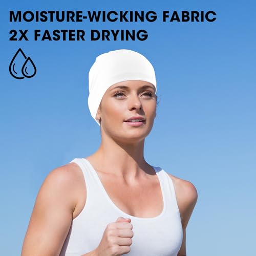 WTACTFUL Cooling Breathable Skull Cap Men Women, Sweat Wicking 1-2-4 Pack - color: #Black + White