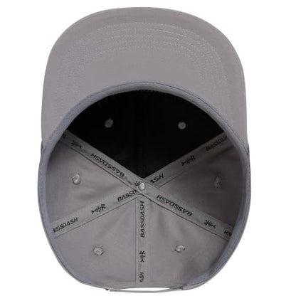 BASSDASH Embroidered Soft Top Flat Brim Duck Hat Snapback Cap for Hunting, Fishing, and Outdoor Activities - color: Grey/Sunset Fishing