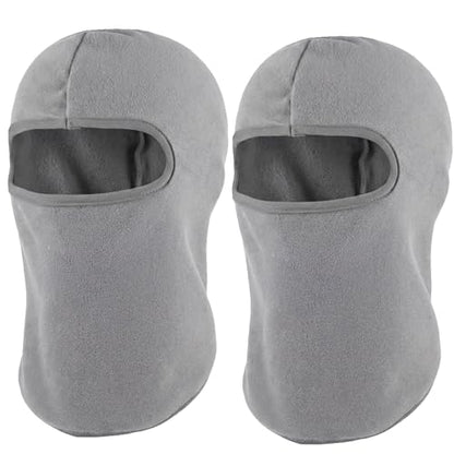 Kids Balaclava Ski Mask Winter Windproof Fleece Full Face Mask for Boy Girl - color: 2 Pack(grey+grey)