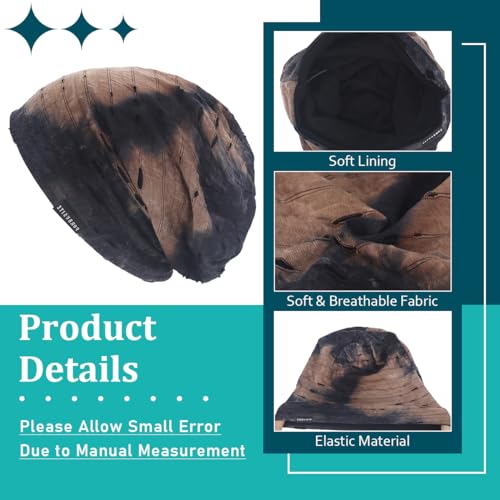 Ruphedy Men Slouchy Beanie Summer Long Oversize Thin Lightweight Skull Cap B011h - color: B090b-brown, size: One Size
