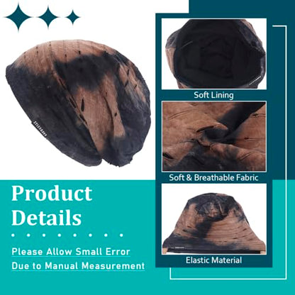 Ruphedy Men Slouchy Beanie Summer Long Oversize Thin Lightweight Skull Cap B011h - color: B090b-brown, size: One Size